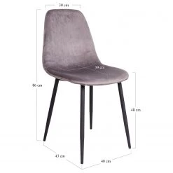 Red Living Chaises Renty II (lot de 2) - Gris - Noir -Meubles de salle à manger Soldes Magasin 1000299404 211012 134455000578 SKETCH DETAILS P000000001000299404 sketch