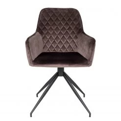 Red Living Chaise à accoudoirs Colachel II - Velours / Acier - Marron / Noir 13 Red Living Chaise à accoudoirs Colachel II - Velours / Acier - Marron / Noir -Meubles de salle à manger Soldes Magasin 1000299405 211012 134455000114 DETAILS P000000001000299405