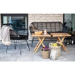 Naturoo Chaises à accoudoirs Corduroy (lot de 2) - (avec coussin d’assise) - Rotin / Métal - Rotin / Noir -Meubles de salle à manger Soldes Magasin 1000299408 211012 134455000115 MOOD DETAILS P000000001000299408 mood