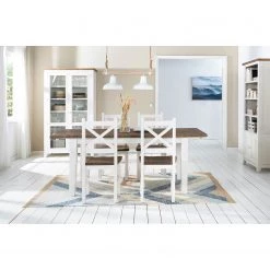 Maison Belfort Salle à manger Balignton (5 éléments) - Blanc - Largeur : 160 cm -Meubles de salle à manger Soldes Magasin 1000299529 220217 021 MOOD DETAILS P000000001000299529 mood