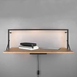 Red Living Étagère murale Legno I - Eucalyptus massif / Métal - Eucalyptus / Noir - Largeur : 90 cm -Meubles de salle à manger Soldes Magasin 1000300275 211014 13263200182 MOOD DETAILS P000000001000300275 mood