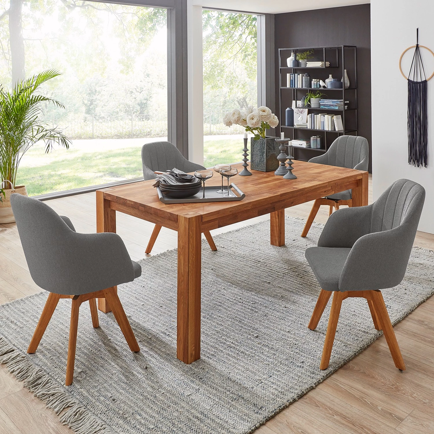 Naturoo Salle à manger Bosgat (5 éléments) - Gris 1 Naturoo Salle à manger Bosgat (5 éléments) - Gris