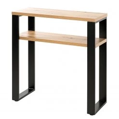 Red Living Console Salcha - Métal - Imitation chêne / Noir