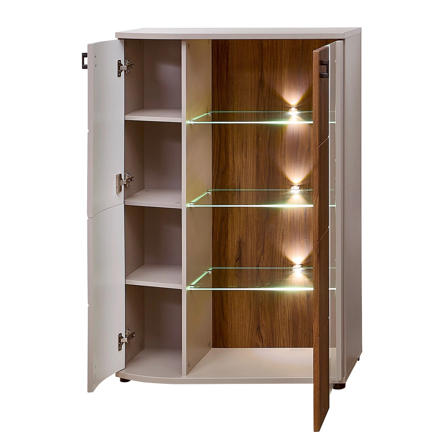 Loftscape Buffet haut Saida I - Avec éclairage - Cachemire / Imitation noyer 6 Loftscape Buffet haut Saida I - Avec éclairage - Cachemire / Imitation noyer – Image 6