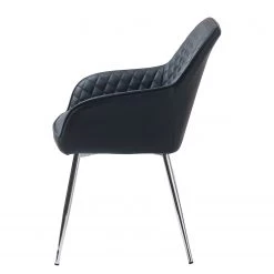 Red Living Chaises à accoudoirs Dela III (lot de 2) - Imitation cuir / Fer - Noir / Chrome -Meubles de salle à manger Soldes Magasin 1000303600 211117 16473800086 DETAILS P000000001000303600