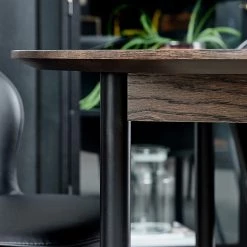 Red Living Table Kimbe - Partiellement en chêne massif / Fer - Chêne foncé / Noir -Meubles de salle à manger Soldes Magasin 1000303612 211117 16474100152 DETAILS P000000001000303612