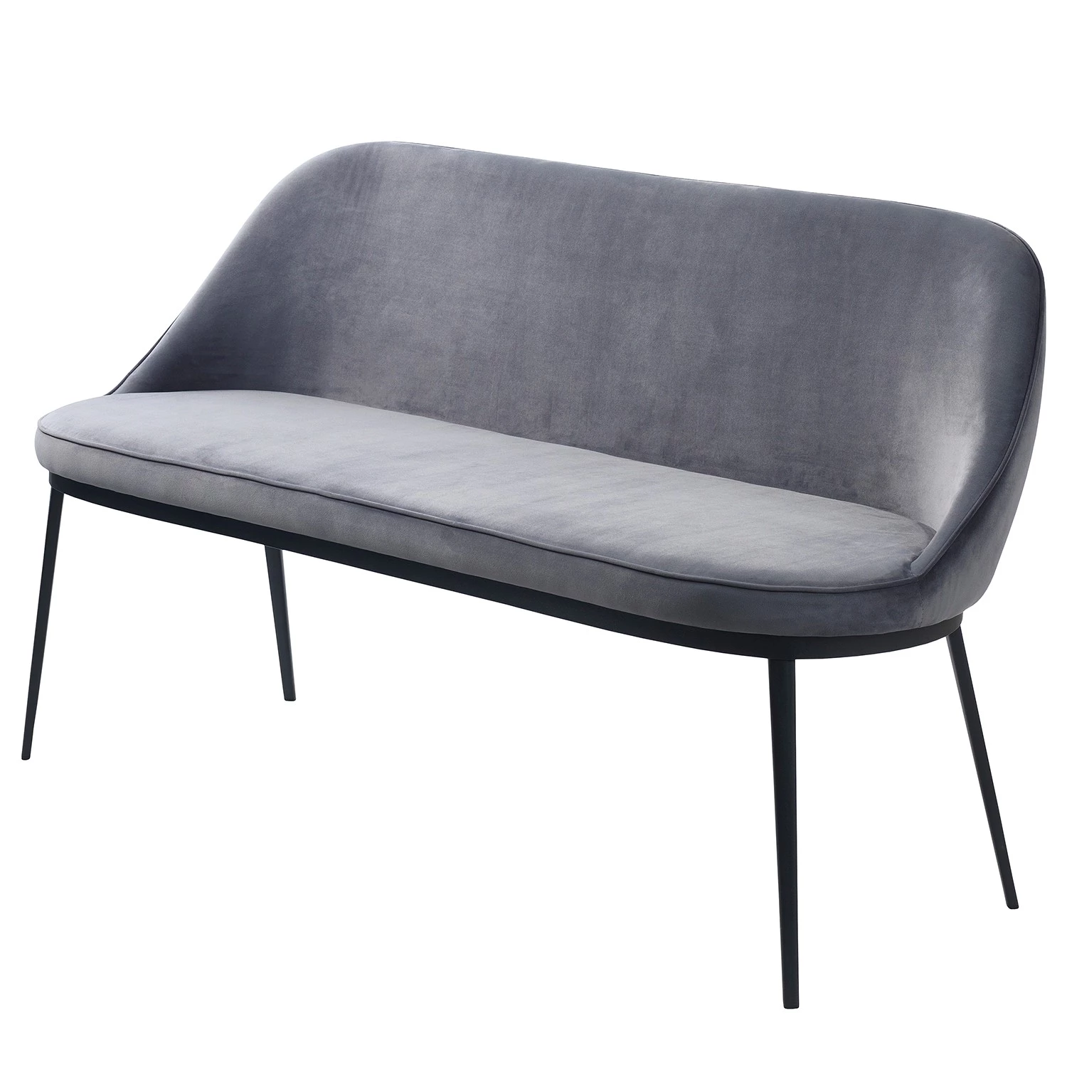 Red Living Banquette Cheia II - Velours / Fer - Gris / Noir 1 Red Living Banquette Cheia II - Velours / Fer - Gris / Noir