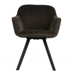 Red Living Chaises à accoudoirs Livia (lot de 2) - Velours / Acier - Marron gris / Noir -Meubles de salle à manger Soldes Magasin 1000303853 211105 13105200066 DETAILS P000000001000303853