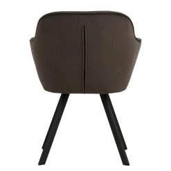 Red Living Chaises à accoudoirs Livia (lot de 2) - Velours / Acier - Marron gris / Noir -Meubles de salle à manger Soldes Magasin 1000303853 211105 13105200088 DETAILS P000000001000303853