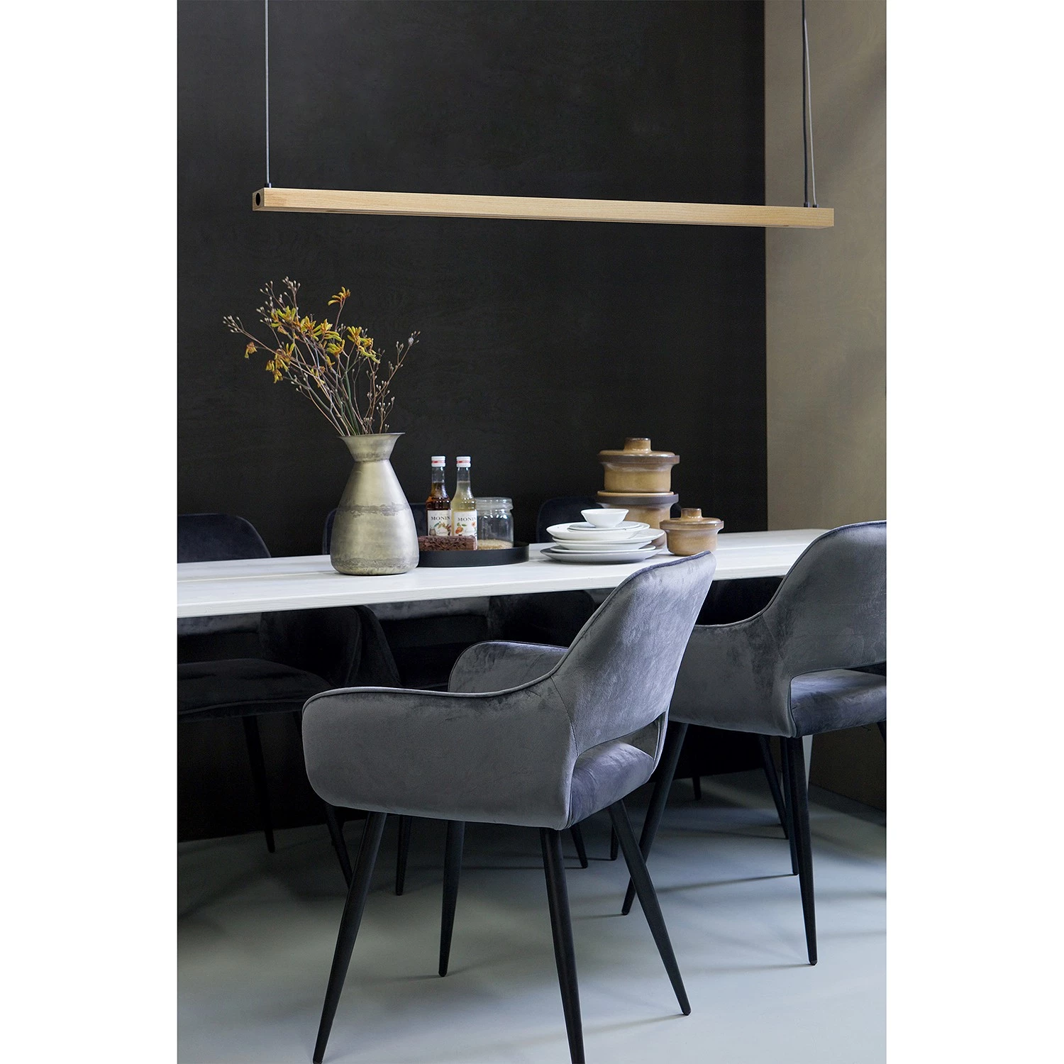 Red Living Chaises à accoudoirs Avril (lot de 2) - Gris marron 2 Red Living Chaises à accoudoirs Avril (lot de 2) - Gris marron – Image 2