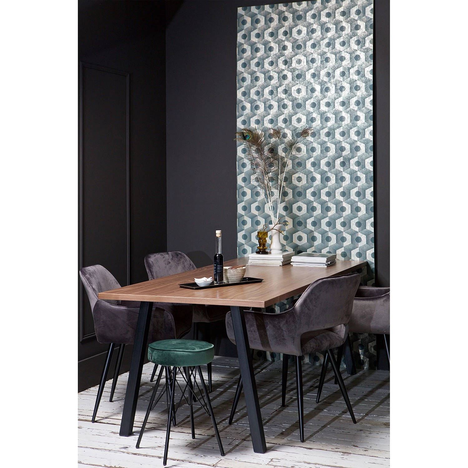 Red Living Chaises à accoudoirs Avril (lot de 2) - Gris marron 3 Red Living Chaises à accoudoirs Avril (lot de 2) - Gris marron – Image 3