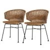 Red Living Chaises Malvan (lot de 2) - Polyrotin / Acier - Polyrotin / Noir