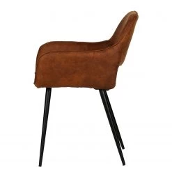 Red Living Chaises à accoudoirs Avril II (lot de 2) - Microfibre / Acier - Marron vintage / Noir -Meubles de salle à manger Soldes Magasin 1000303883 211105 13105900246 DETAILS P000000001000303883