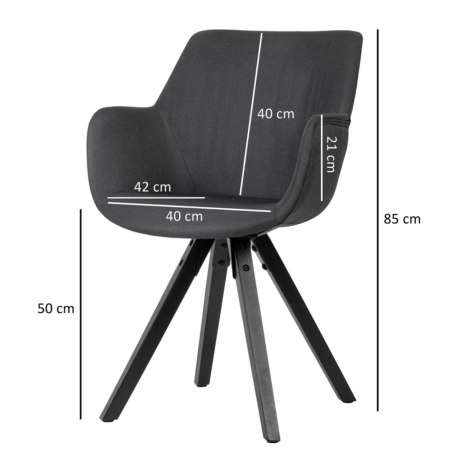 Loftscape Chaises à accoudoirs Newport II (2) - Noir 9 Loftscape Chaises à accoudoirs Newport II (2) - Noir – Image 9