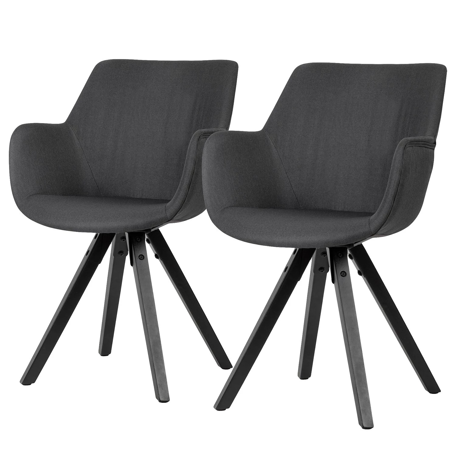 Loftscape Chaises à accoudoirs Newport II (2) - Noir 1 Loftscape Chaises à accoudoirs Newport II (2) - Noir