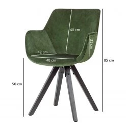 Loftscape Chaises à accoudoirs Newport III (2) - Vert olive - Noir -Meubles de salle à manger Soldes Magasin 1000303923 211103 12152000702 SKETCH DETAILS P000000001000303923 sketch