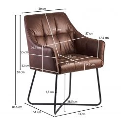 Loftscape Chaise à accoudoirs Giorgino II - Marron foncé vintage -Meubles de salle à manger Soldes Magasin 1000303957 211103 12152800929 SKETCH DETAILS P000000001000303957 sketch