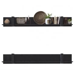 Red Living Étagère murale Norddal - Noir - Largeur : 150 cm -Meubles de salle à manger Soldes Magasin 1000304791 211027 104828000054 DETAILS P000000001000304791