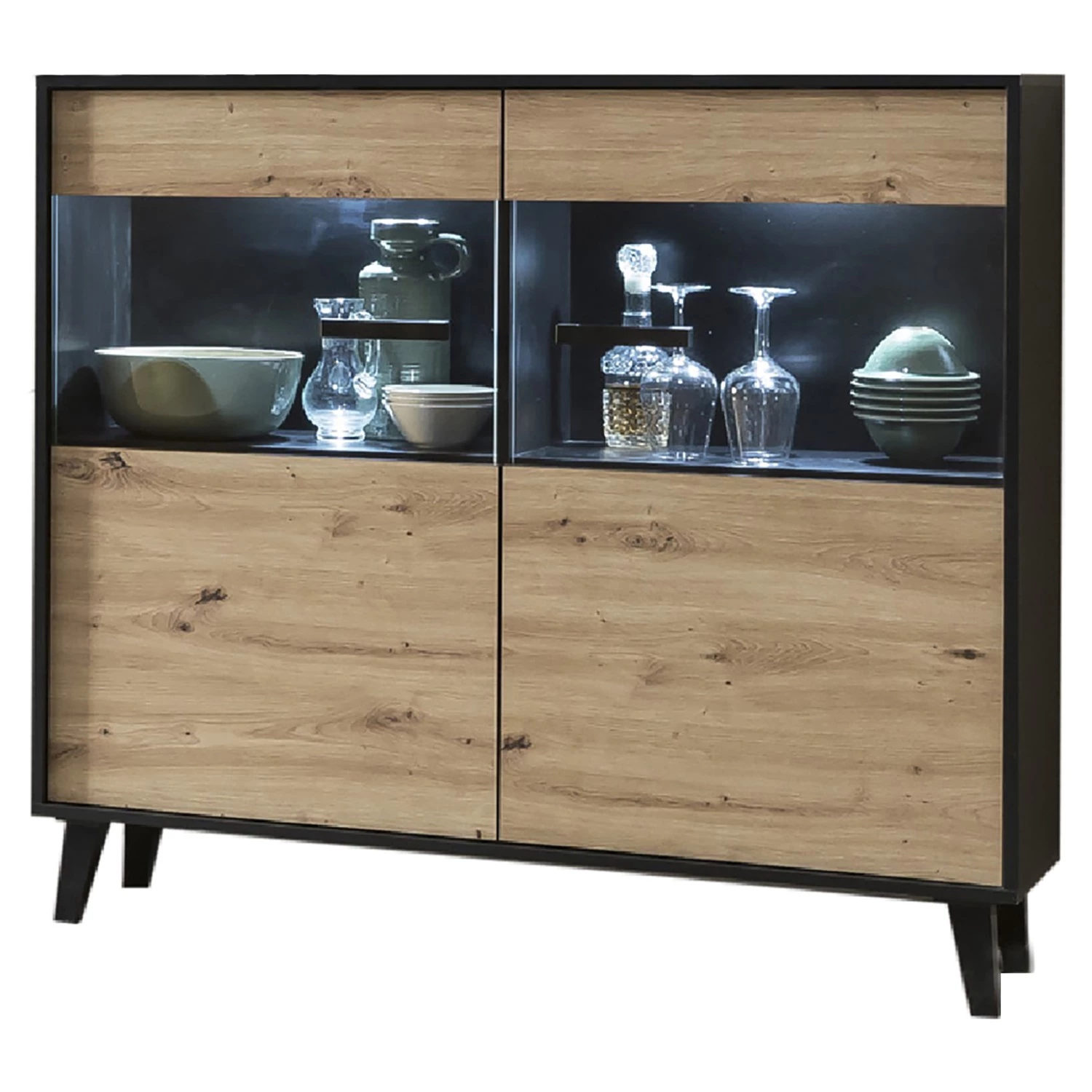 Norrwood Commode Argenteuil II - Imitation chêne artisan / Noir 1 Norrwood Commode Argenteuil II - Imitation chêne artisan / Noir