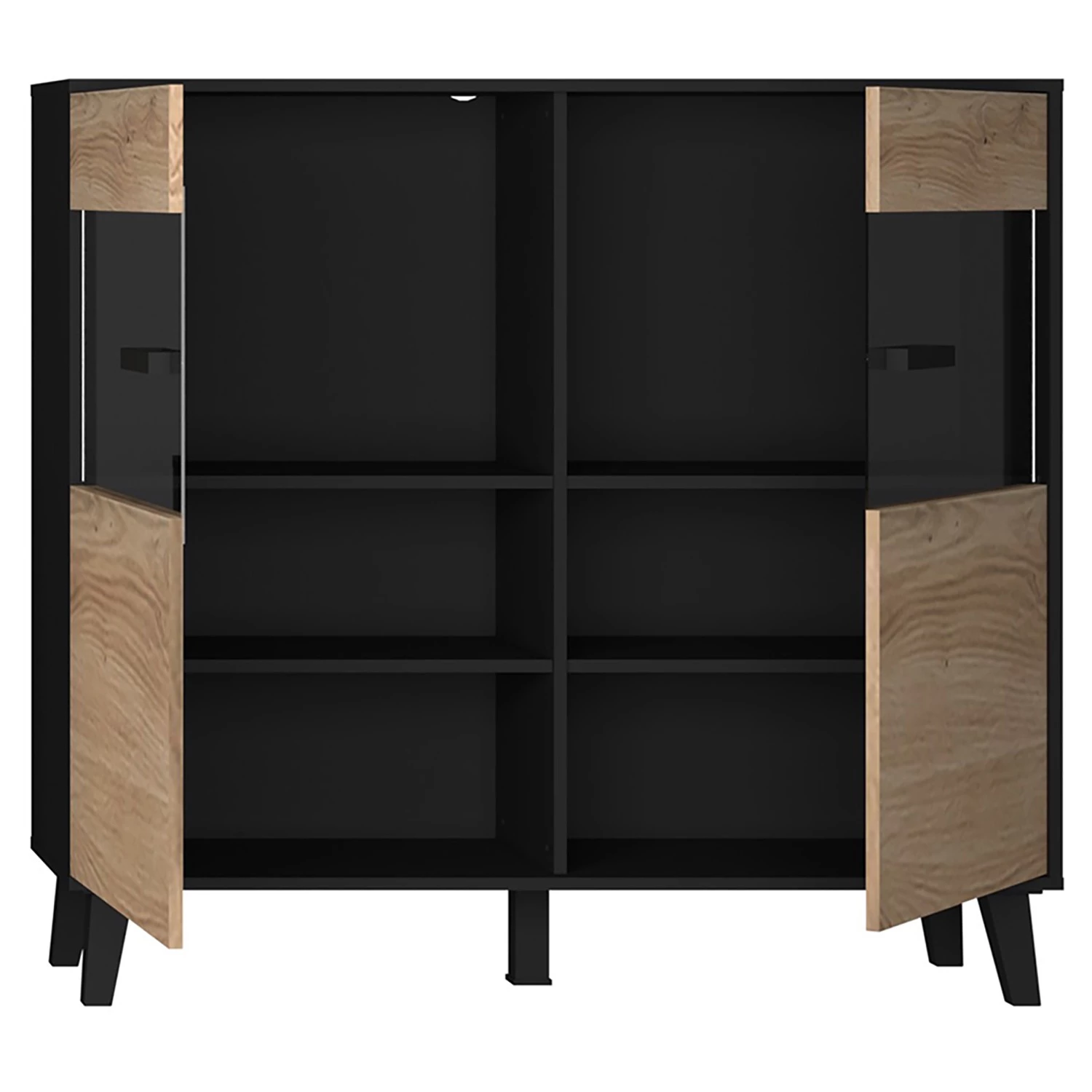 Norrwood Commode Argenteuil II - Imitation chêne artisan / Noir 4 Norrwood Commode Argenteuil II - Imitation chêne artisan / Noir – Image 4