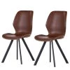 Red Living Chaises Collins (lot de 2) - Marron vintage