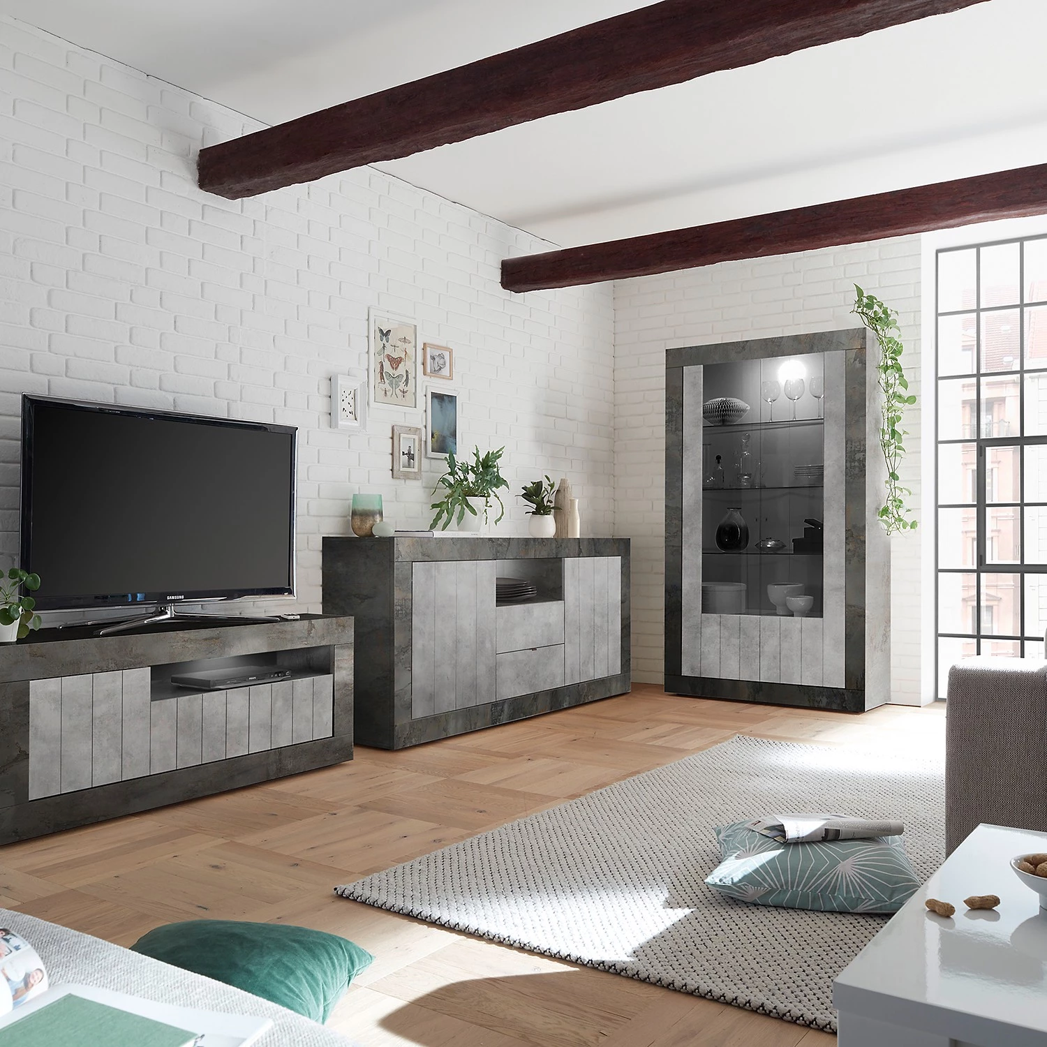 LC Spa Vitrine Urbino - Gris clair / Gris foncé 2 LC Spa Vitrine Urbino - Gris clair / Gris foncé – Image 2