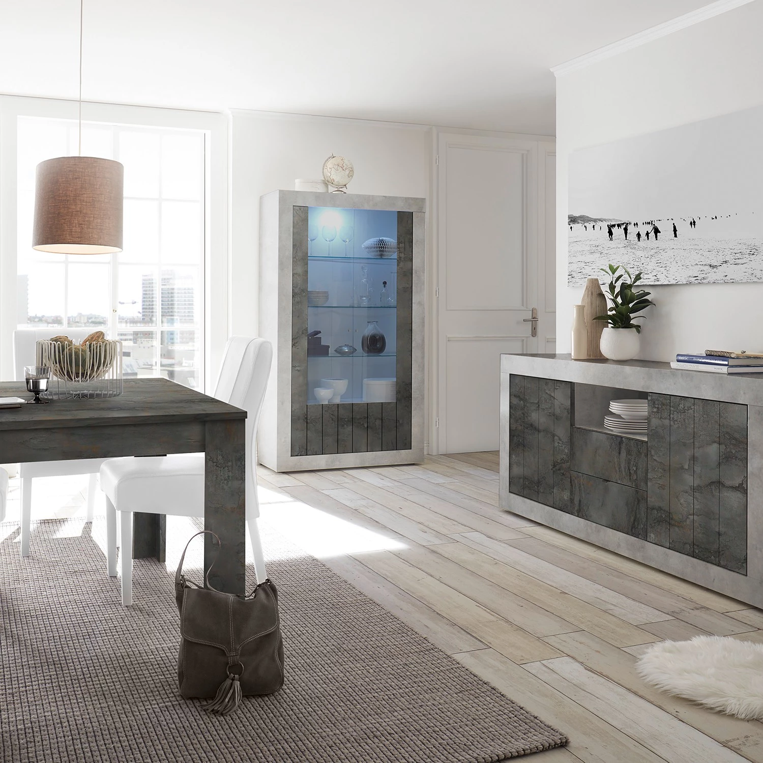 LC Spa Vitrine Urbino - Anthracite / Gris clair 2 LC Spa Vitrine Urbino - Anthracite / Gris clair – Image 2