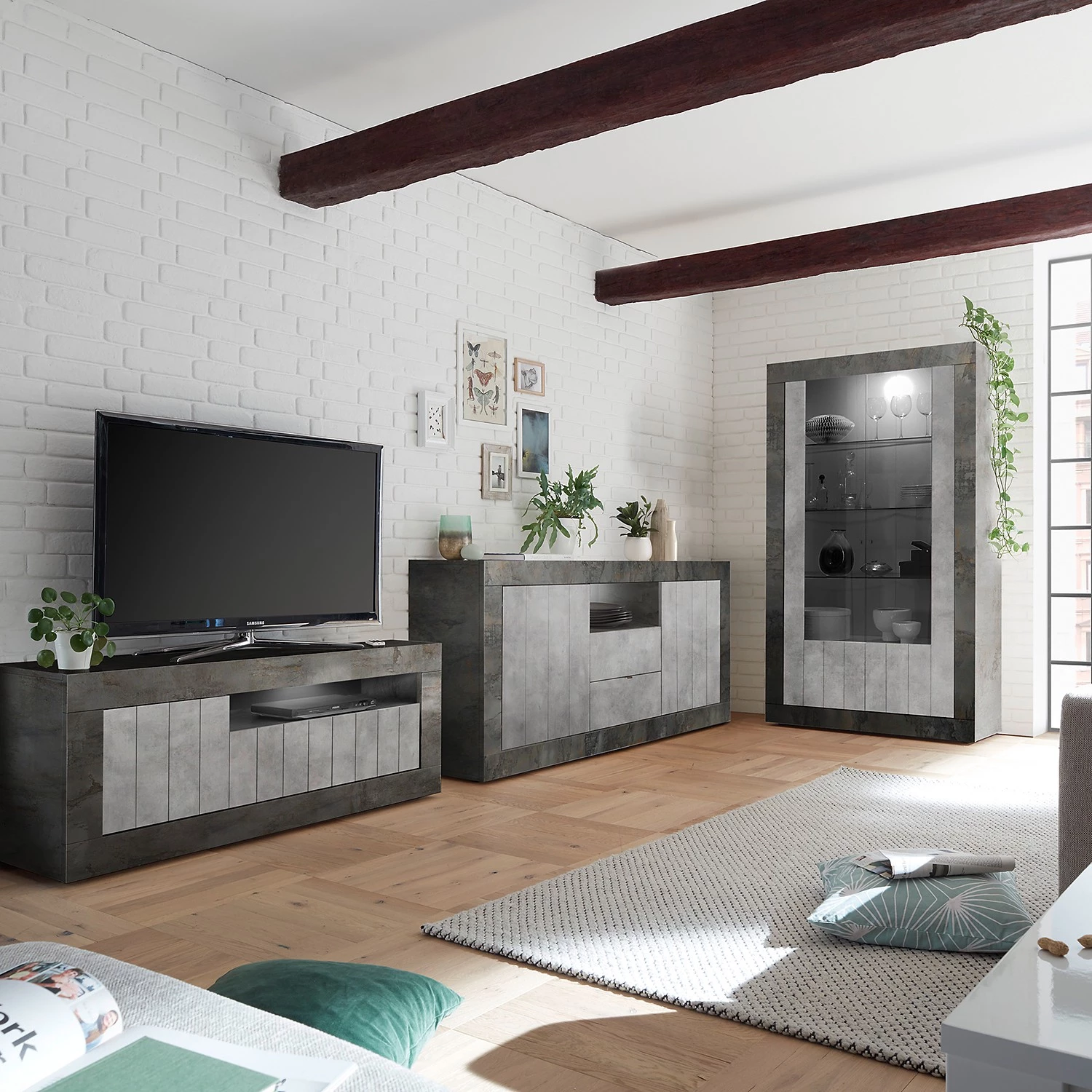 LC Spa Buffet Urbino I - Gris clair / Gris foncé 2 LC Spa Buffet Urbino I - Gris clair / Gris foncé – Image 2