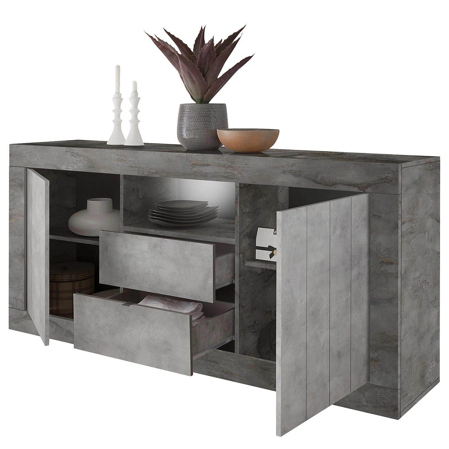 LC Spa Buffet Urbino I - Gris clair / Gris foncé 6 LC Spa Buffet Urbino I - Gris clair / Gris foncé – Image 6