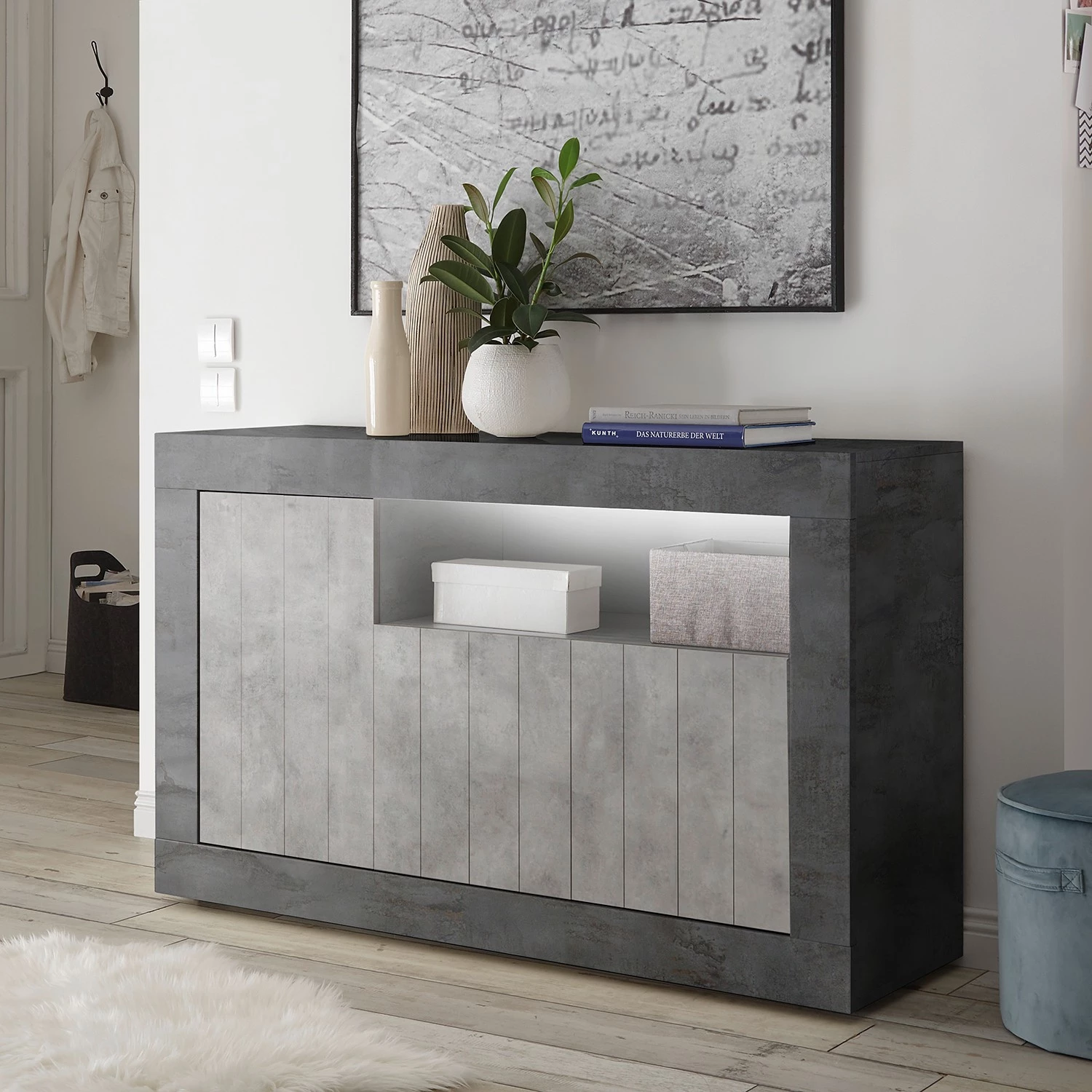 LC Spa Buffet Urbino II - Gris clair / Gris foncé 2 LC Spa Buffet Urbino II - Gris clair / Gris foncé – Image 2