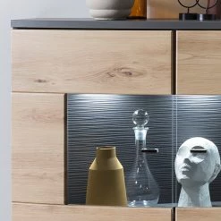 Loftscape Buffet Intento I - Imitation chêne Artisan / Anthracite -Meubles de salle à manger Soldes Magasin 1000307046 211110 08234400053 DETAILS P000000001000307046