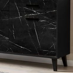 Jack & Alice Enfilade Fintel I - Imitation marbre noir / Noir -Meubles de salle à manger Soldes Magasin 1000307050 211110 08234500082 DETAILS P000000001000307050