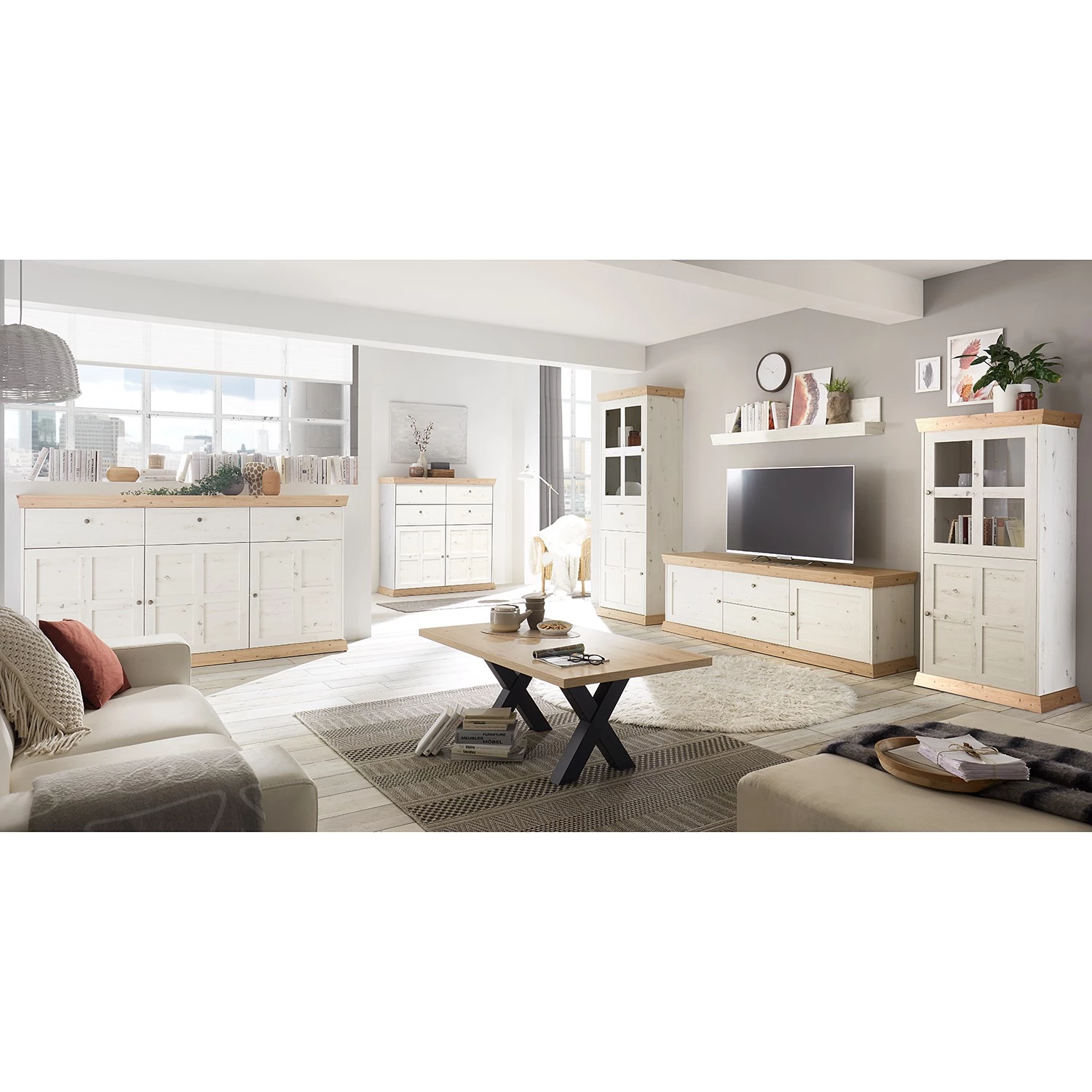 Ridgevalley Buffet Maiossa II - Imitation pin blanc / Imitation chêne de Navarra 2 Ridgevalley Buffet Maiossa II - Imitation pin blanc / Imitation chêne de Navarra – Image 2