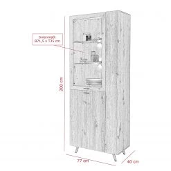 Ars Natura Vitrine Dorchester - Imitation chêne artisan 11 Ars Natura Vitrine Dorchester - Imitation chêne artisan -Meubles de salle à manger Soldes Magasin 1000309599 211118 065805000517 SKETCH DETAILS P000000001000309599 sketch