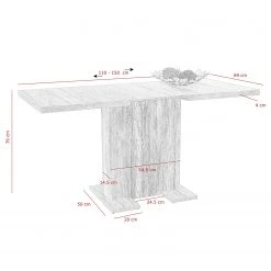 Loftscape Table Franzie - (Extensible) - Imitation béton / Blanc -Meubles de salle à manger Soldes Magasin 1000309911 211117 170154000518 SKETCH DETAILS P000000001000309911 sketch
