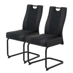 Loftscape Chaise cantilever Carbonia - Noir - Lot de 2