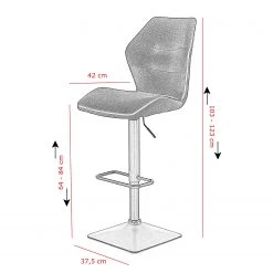Loftscape Tabourets de bar Bushwick (lot de 2) - Gris clair 11 Loftscape Tabourets de bar Bushwick (lot de 2) - Gris clair -Meubles de salle à manger Soldes Magasin 1000309947 211123 1718530000502 SKETCH DETAILS P000000001000309947 sketch
