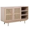 Norrwood Buffet Pini II - Cannage / Placage en bois véritable - Naturel / Paulownia