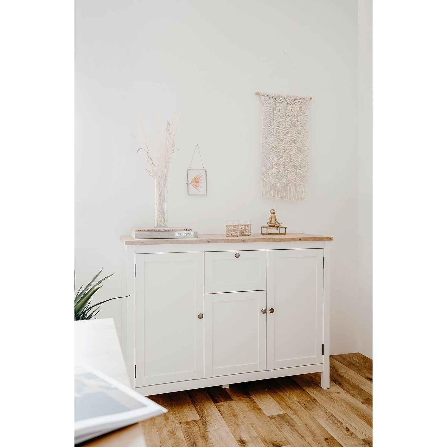 Ridgevalley Buffet Bombita III - Blanc / Imitation chêne artisan 8 Ridgevalley Buffet Bombita III - Blanc / Imitation chêne artisan – Image 8