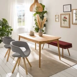 Mørteens Chaise à accoudoirs Buggio - Tissu / Hévéa massif - Tissu Cors: Granite - Lot de 2 -Meubles de salle à manger Soldes Magasin 1000312395 211202 131420000024 MOOD DETAILS P000000001000312395 mood