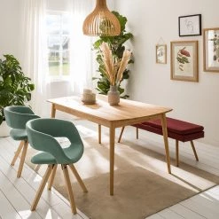 Mørteens Chaise à accoudoirs Buggio - Tissu / Hévéa massif - Tissu Cors: Gris menthe - Lot de 2 -Meubles de salle à manger Soldes Magasin 1000312396 211202 13142200040 MOOD DETAILS P000000001000312396 mood