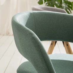 Mørteens Chaise à accoudoirs Buggio - Tissu / Hévéa massif - Tissu Cors: Gris menthe - Lot de 2 -Meubles de salle à manger Soldes Magasin 1000312396 211202 13142200066 DETAILS P000000001000312396