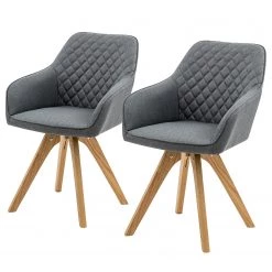 Loftscape Chaises à accoudoirs Nagoya (lot de 2) - Gris