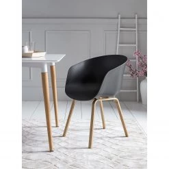 Loftscape Chaises à accoudoirs Loppi (lot de 2) - Noir -Meubles de salle à manger Soldes Magasin 1000312472 211207 12103000374 MOOD DETAILS P000000001000312472 mood