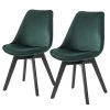 Loftscape Chaises capitonnées Melito II (lot de 2) - Vert sapin