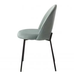 Mørteens Chaise capitonnée Ikley - Tissu / Métal - Noir - Gris menthe - Lot de 2 -Meubles de salle à manger Soldes Magasin 1000312593 211210 092458000128 DETAILS P000000001000312593