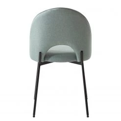 Mørteens Chaise capitonnée Ikley - Tissu / Métal - Noir - Gris menthe - Lot de 2 -Meubles de salle à manger Soldes Magasin 1000312593 211210 092458000130 DETAILS P000000001000312593