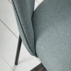 Mørteens Chaise capitonnée Ikley - Tissu / Métal - Noir - Gris menthe - Lot de 2 -Meubles de salle à manger Soldes Magasin 1000312593 211210 09245800140 DETAILS P000000001000312593