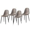 Mørteens Chaise capitonnée Iskmo VII - Imitation cuir / Métal - Noir - Taupe - Lot de 4