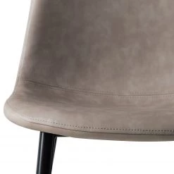 Mørteens Chaise capitonnée Iskmo VII - Imitation cuir / Métal - Noir - Taupe - Lot de 4 -Meubles de salle à manger Soldes Magasin 1000312597 211210 09245800191 DETAILS P000000001000312597